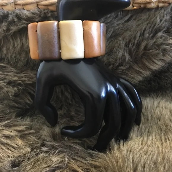Xhilaration boho wood look stretch bracelet NWT - Picture 4 of 5